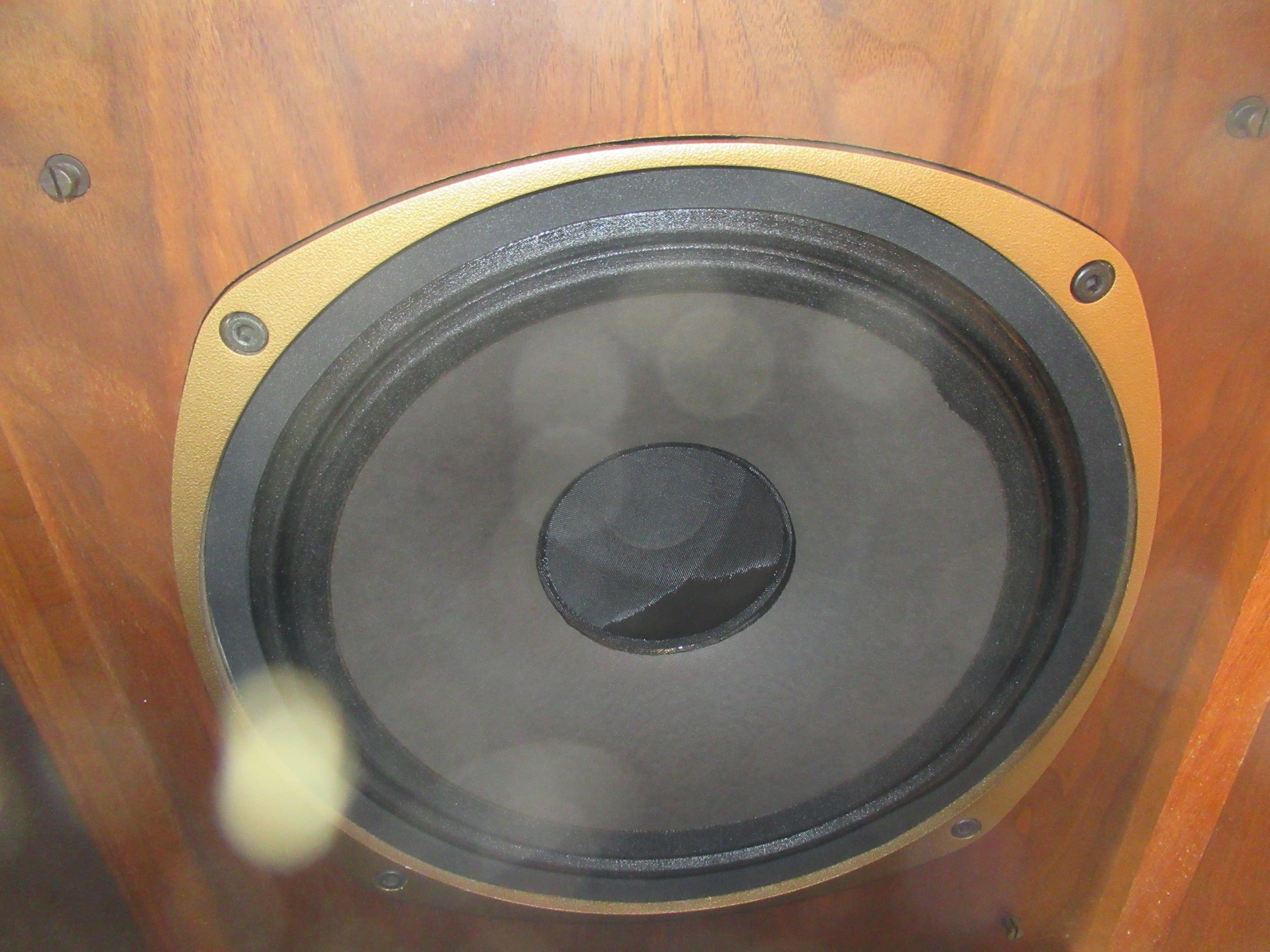 Pair of late 1970's Tannoy Surrey series 15in speakers, in walnut cabinets (with alterations), 72cms - Image 5 of 5