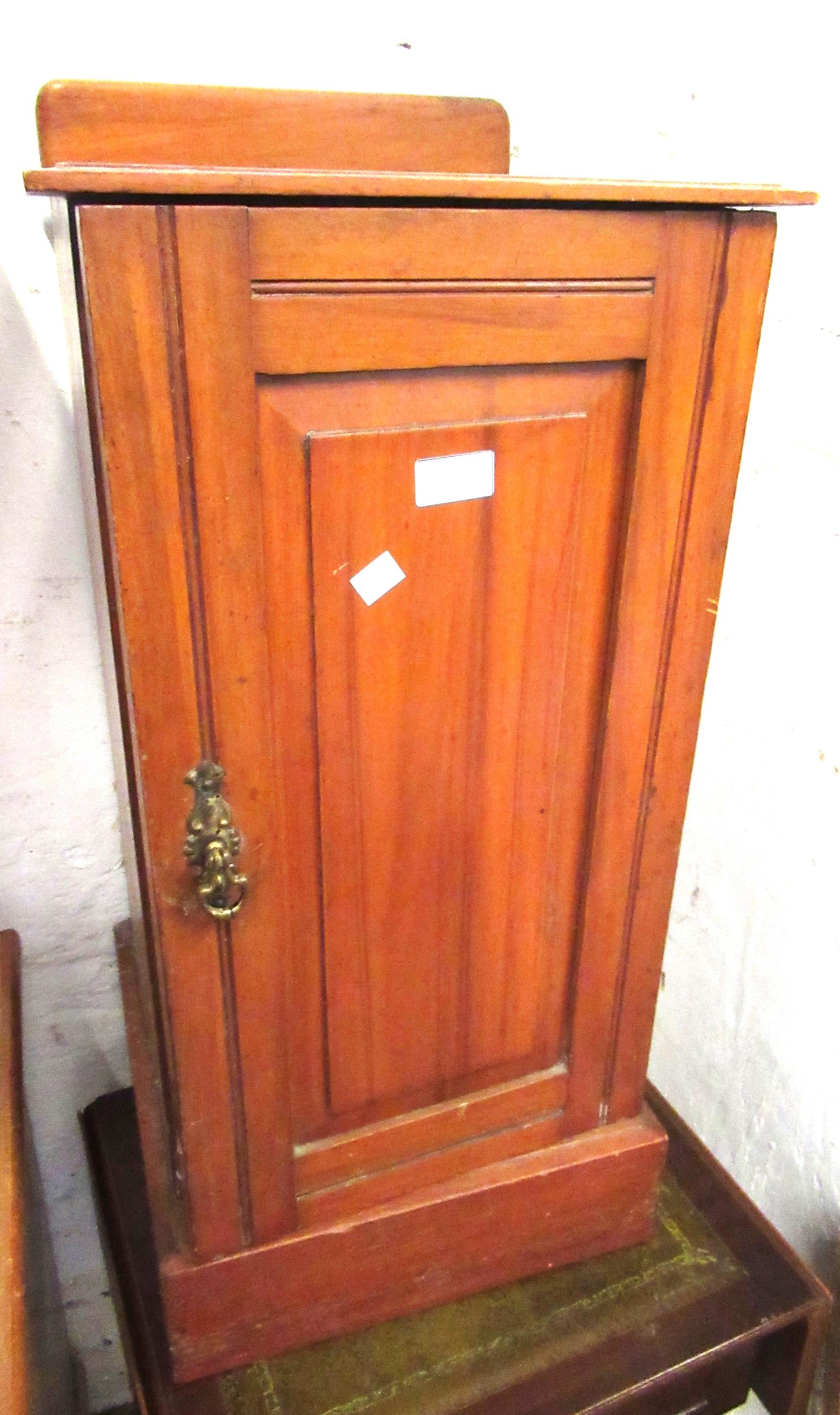 Pair of Edwardian walnut bedside cabinets, each with a single rectangular panel door - Image 2 of 2