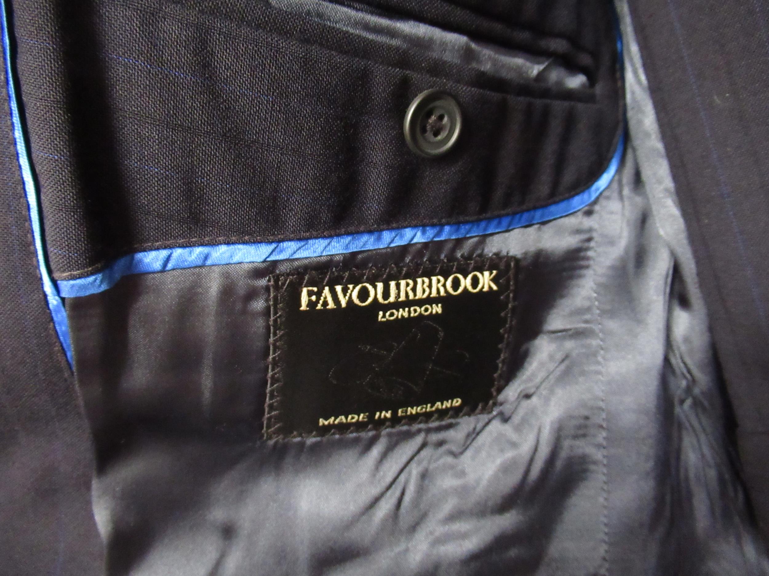 Favourbrook, London, gentleman's two piece navy blue suit, size 40, together with a pin striped suit - Image 2 of 3