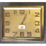 French rectangular gilt metal framed clock, together with a battery operated onyx clock