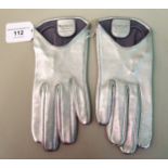 Pair of Causse ladies silvered leather gloves Slight scuffing to wrist area on right glove. Left