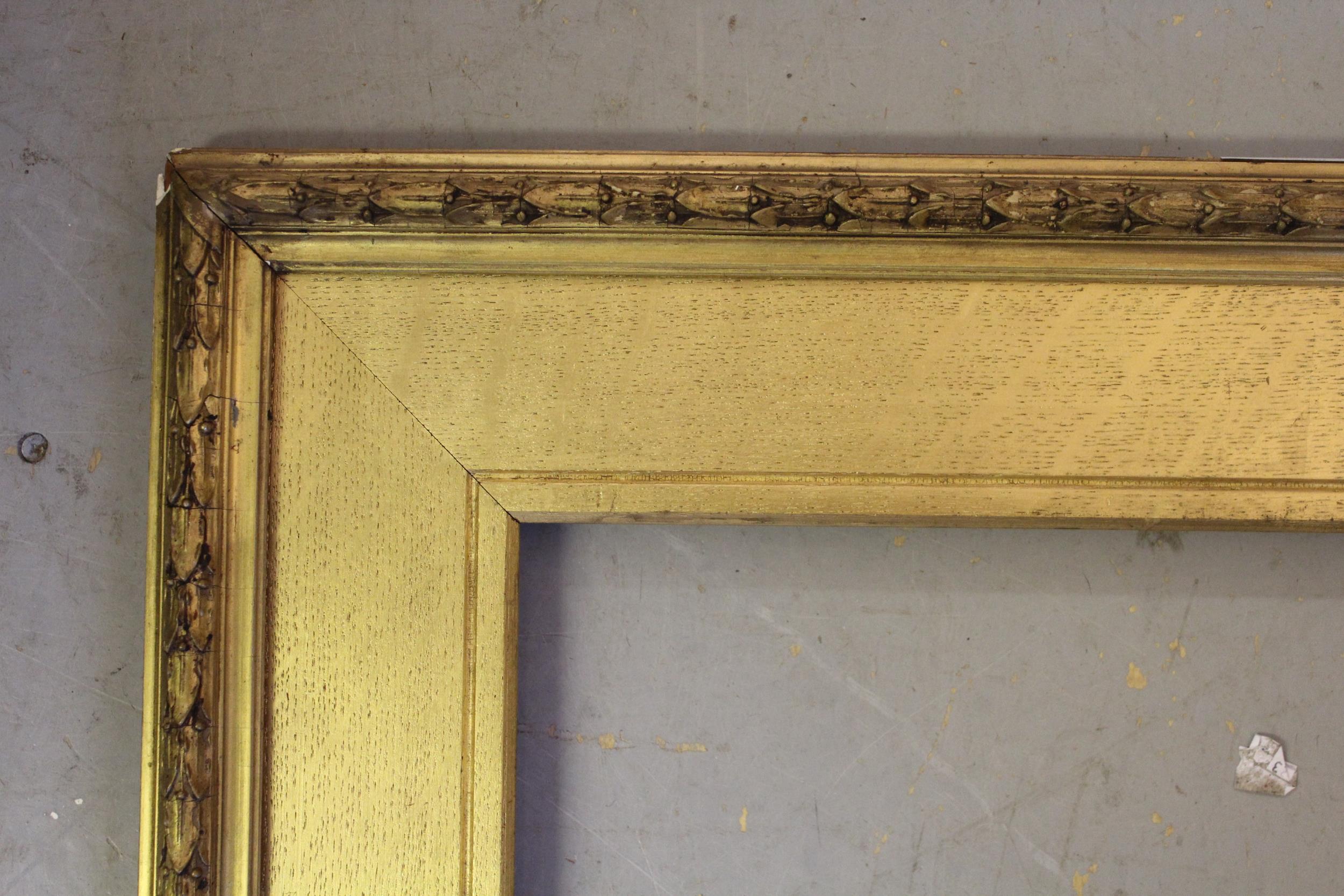 19th Century gilded oak and composition picture frame, 57cms x 39cms rebate Some small chips