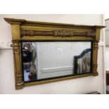 Small Regency gilt ghesso rectangular wall mirror, 48cms x 81cms