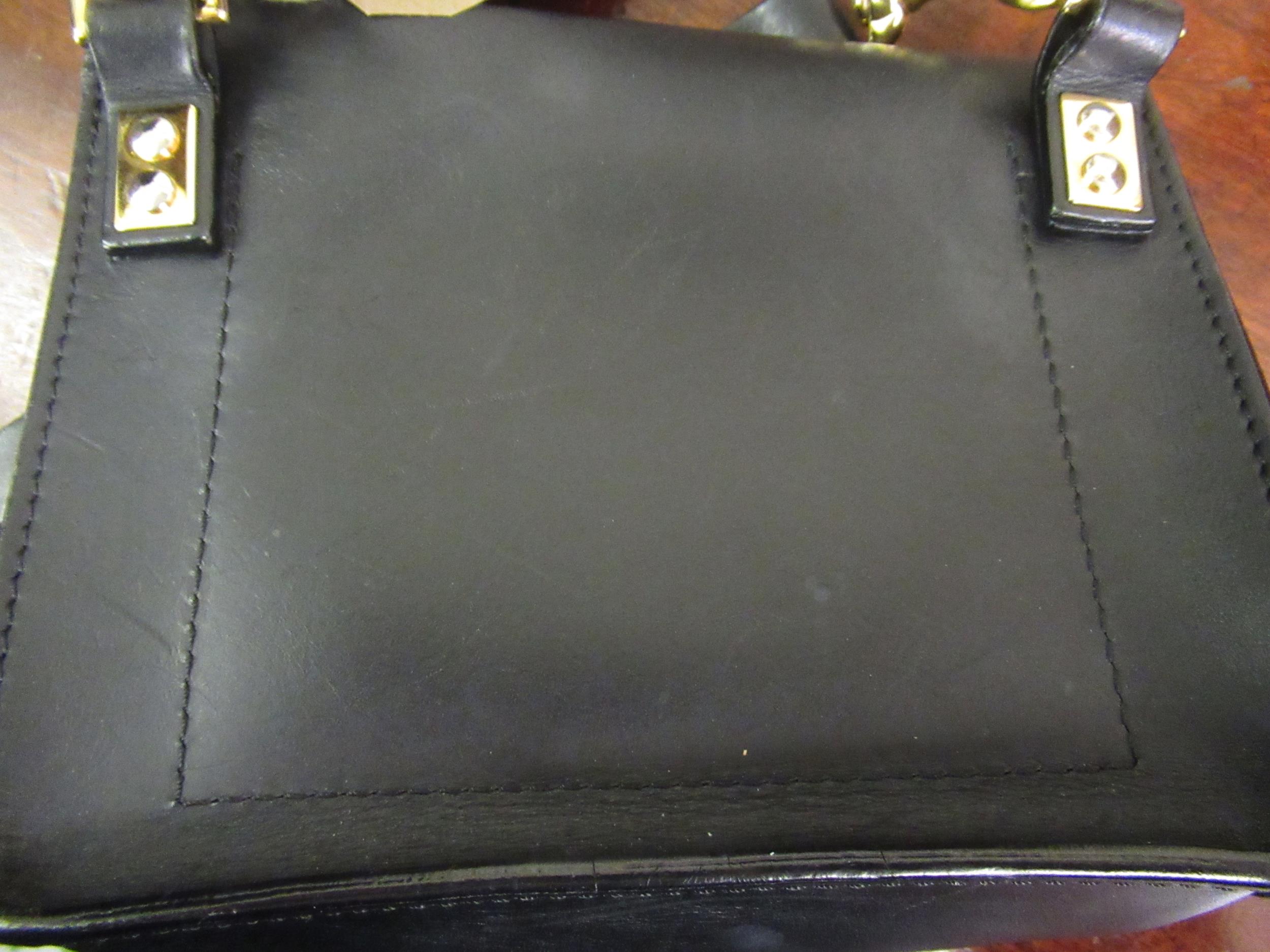 Sophie Hulme Mini Envelope black leather cross body bag with original dust cover, together with a - Image 7 of 9