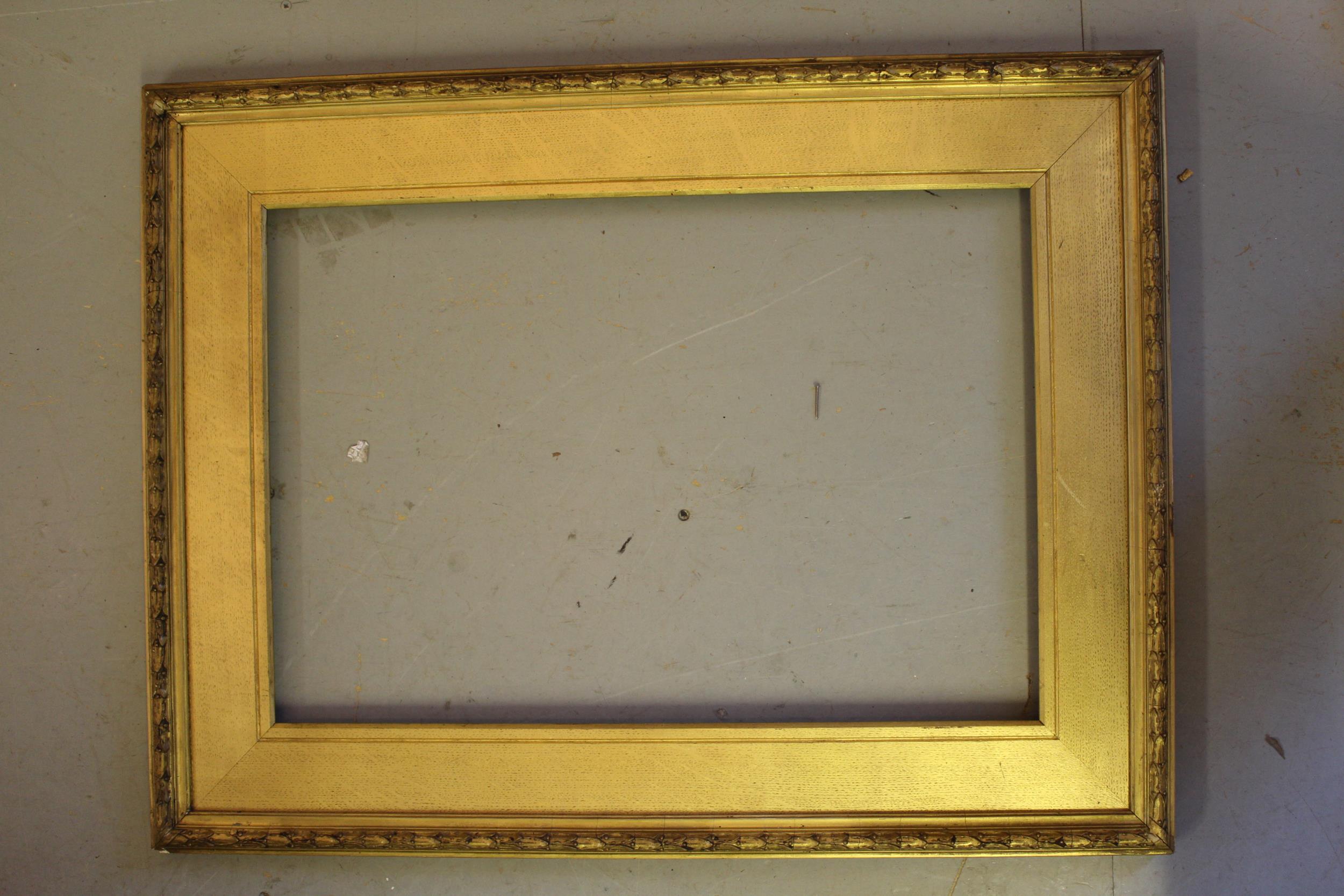 19th Century gilded oak and composition picture frame, 57cms x 39cms rebate Some small chips - Image 2 of 7