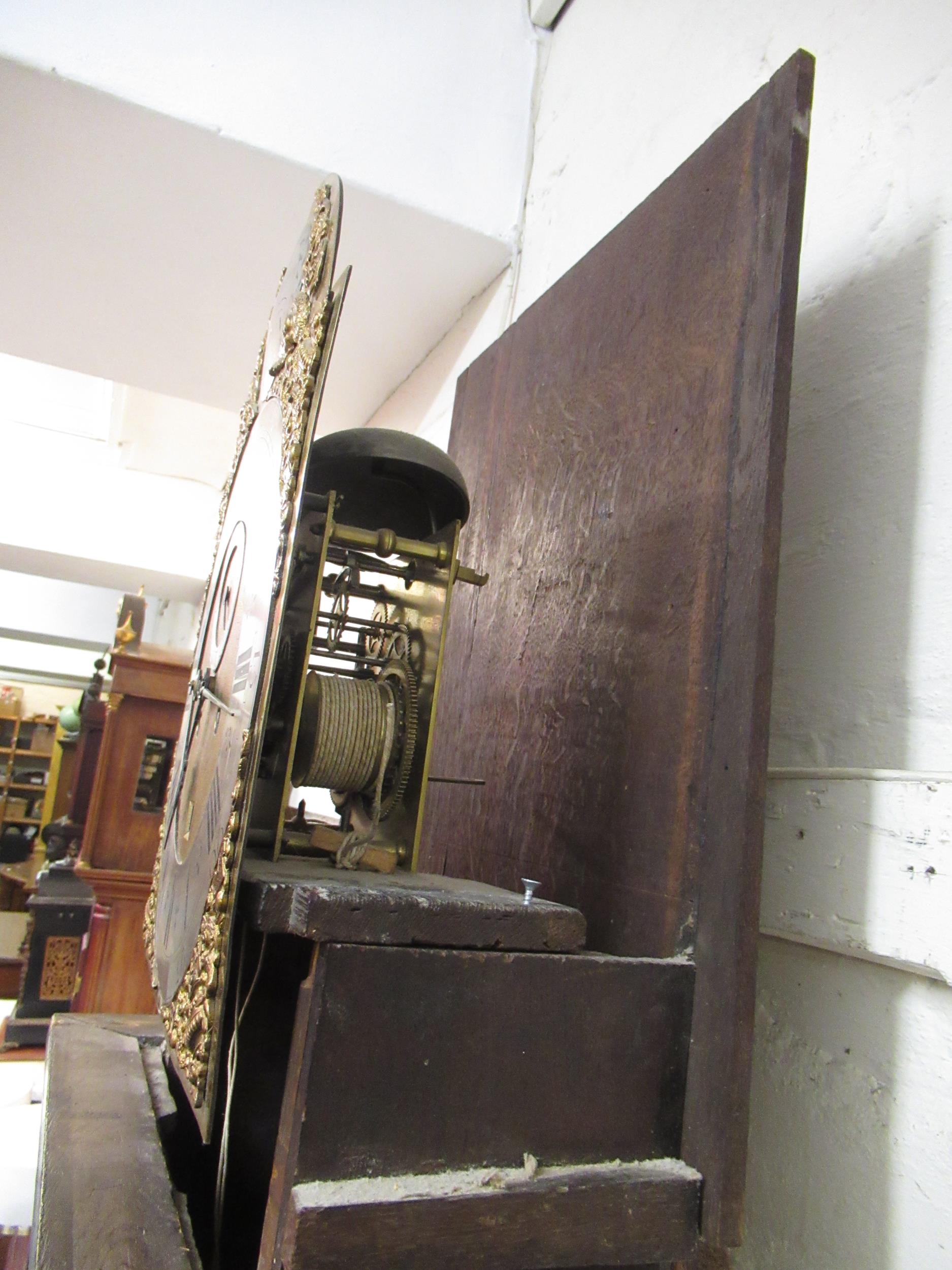 John Hewkley, 18th Century chinoiserie longcase clock, the pagoda top hood enclosing a brass dial - Image 14 of 20