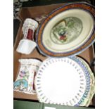 Collection of ten various 19th Century English porcelain plates and dishes, together with two 19th