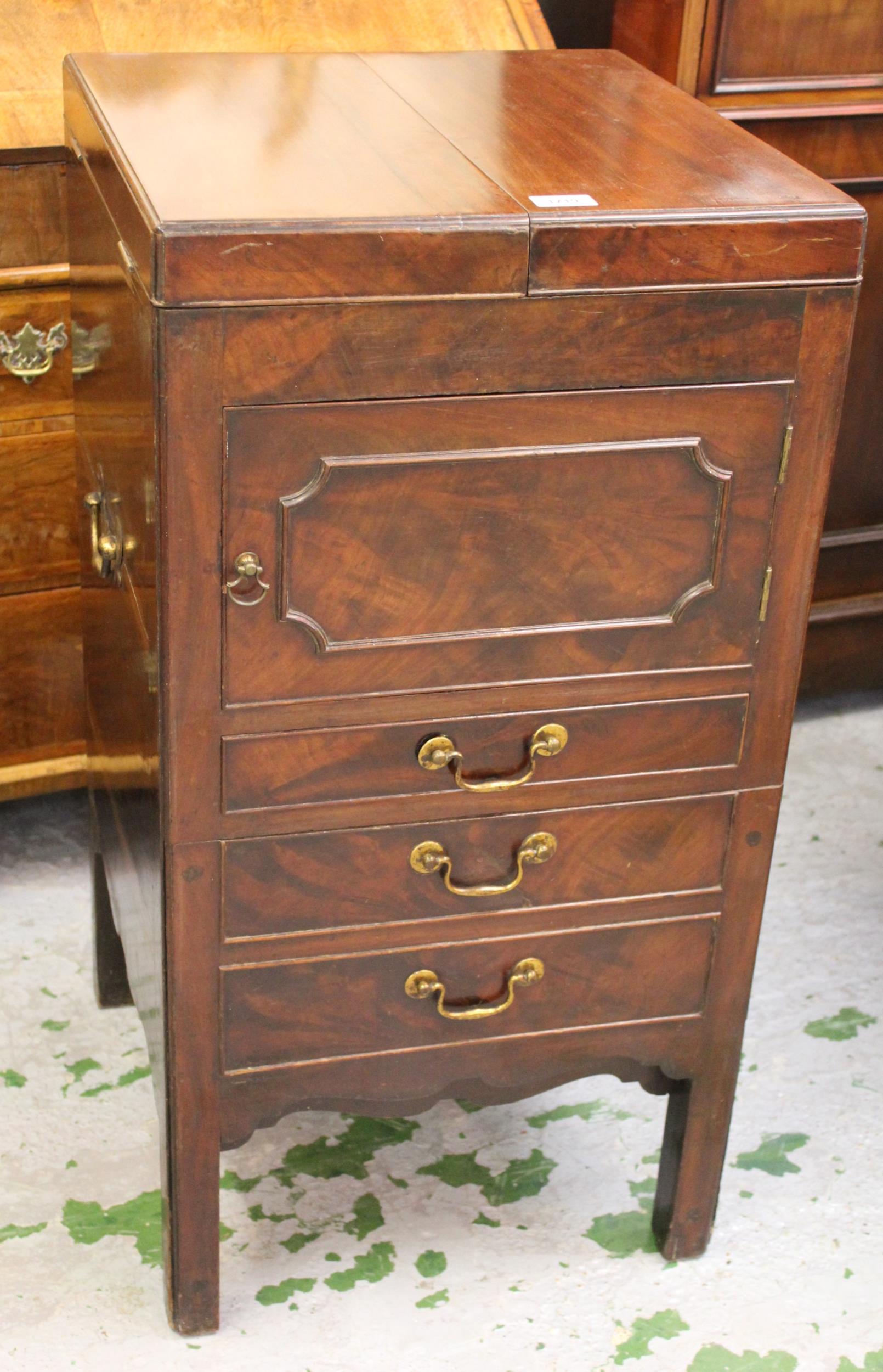 George III mahogany washstand later converted to a gramophone