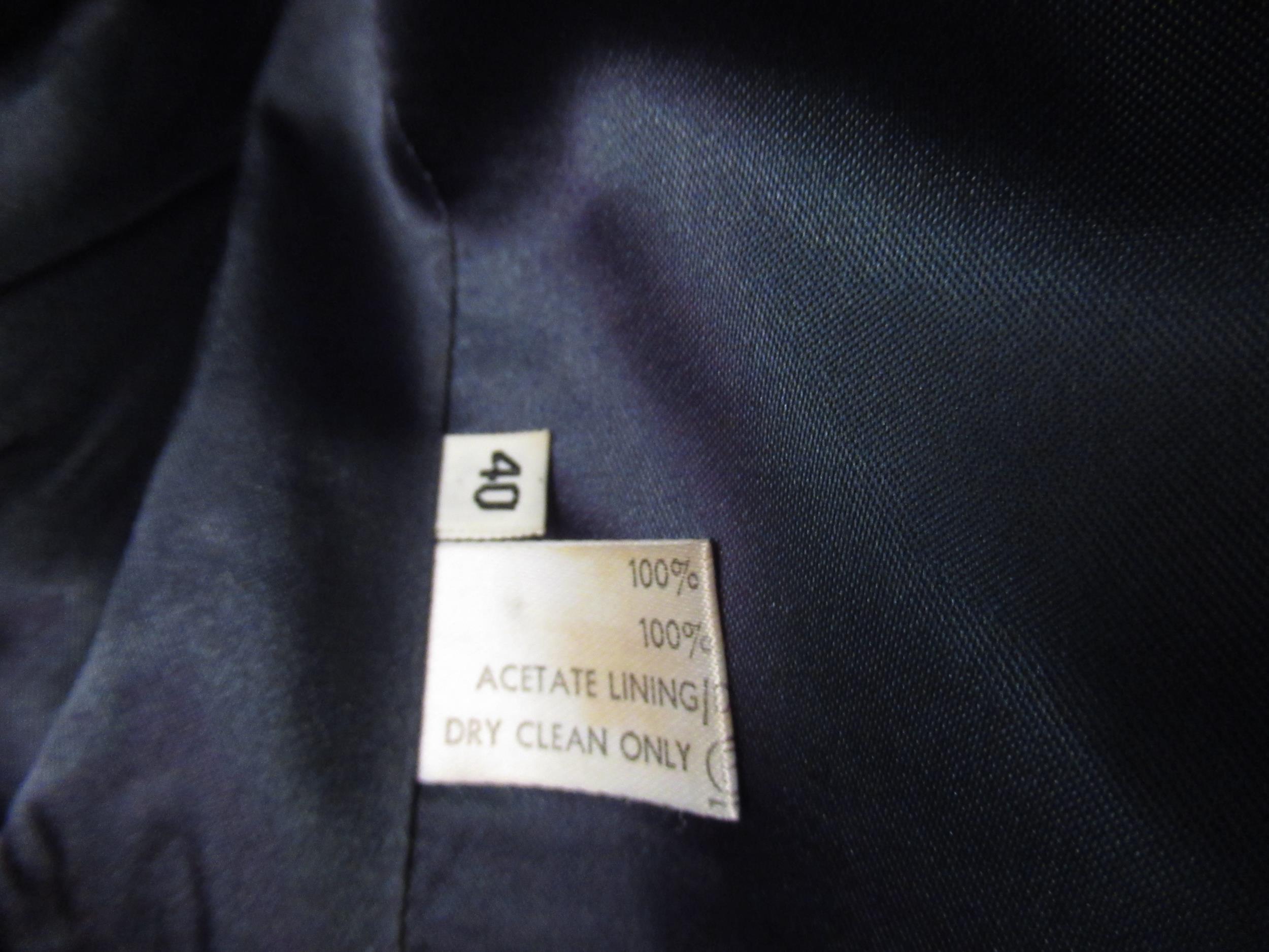 Favourbrook, London, gentleman's two piece navy blue suit, size 40, together with a pin striped suit - Image 3 of 3