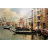 G. Fiorini, oil on canvas, Venice canal scene, signed, 48cms x 69cms, framed