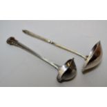 Georg Jensen, (925 mark) silver ladle of stylised form and another, smaller Both are in good