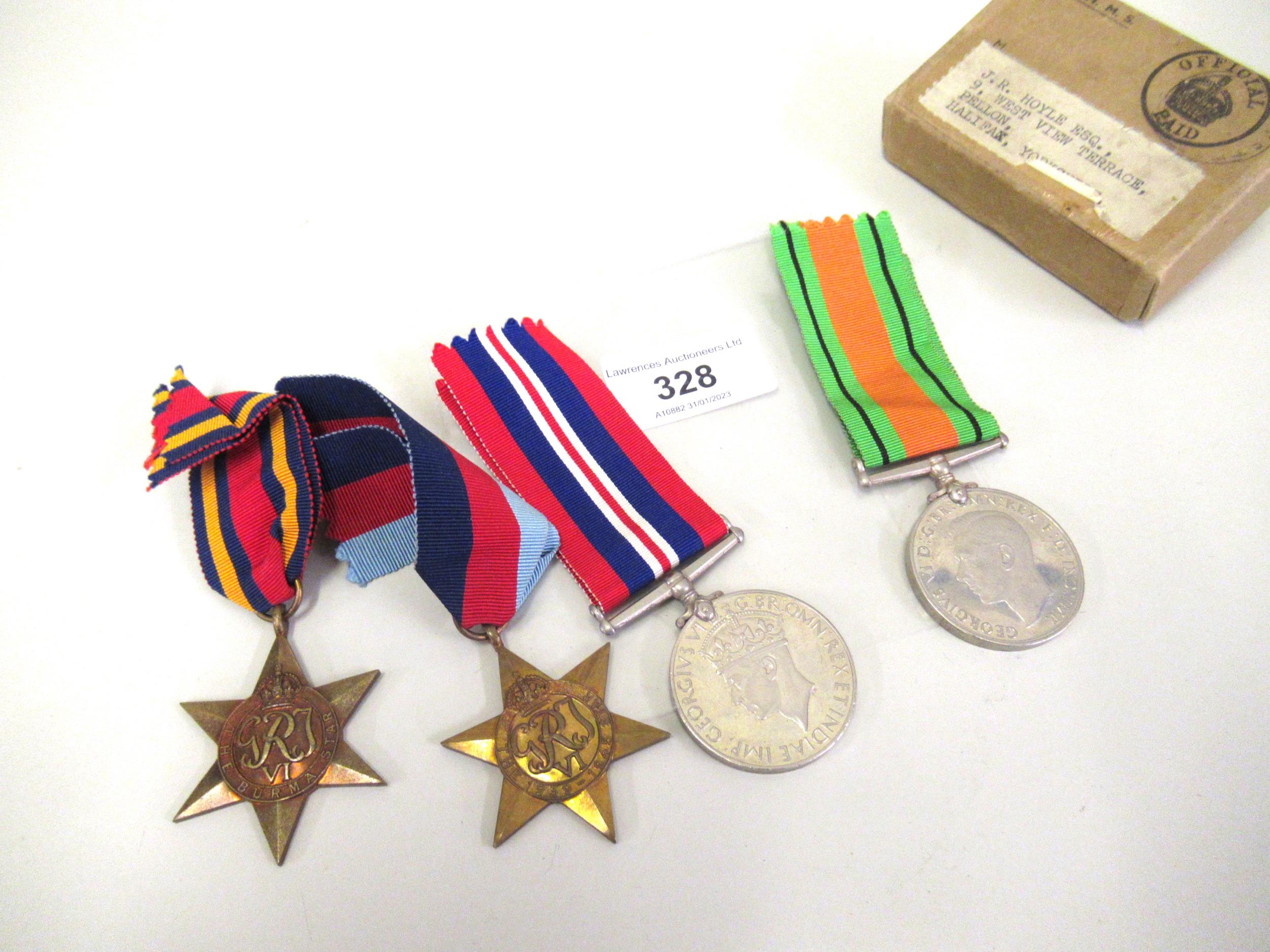 World War II four medal group, including the 39/45 star and Burma star