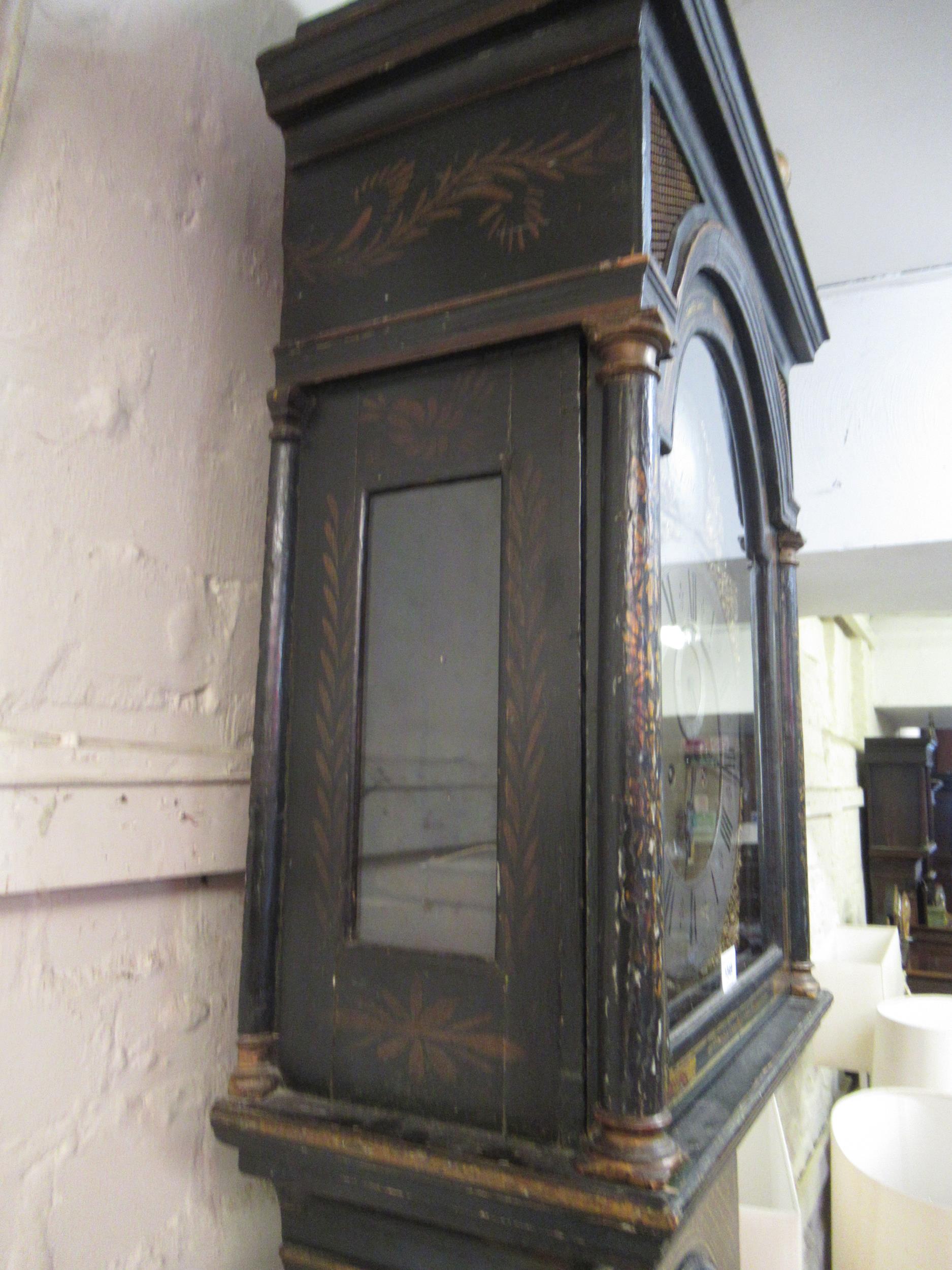 John Hewkley, 18th Century chinoiserie longcase clock, the pagoda top hood enclosing a brass dial - Image 11 of 20
