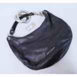 Jimmy Choo Solar soft black leather shoulder bag, 36cm x 25cm x 12cm Leather to zip pulley is coming