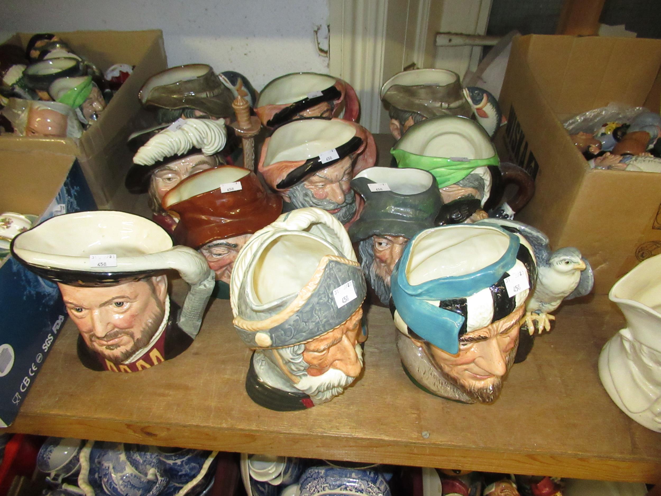 Collection of twelve various large Royal Doulton character jugs