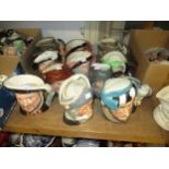 Collection of twelve various large Royal Doulton character jugs