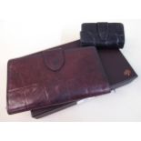 Mulberry leather purse (in presentation carton), together with a Mulberry lipstick holder Purse