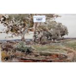Claude Hayes, watercolour, landscape, near Branksome, 18cms x 27cms, gilt framed