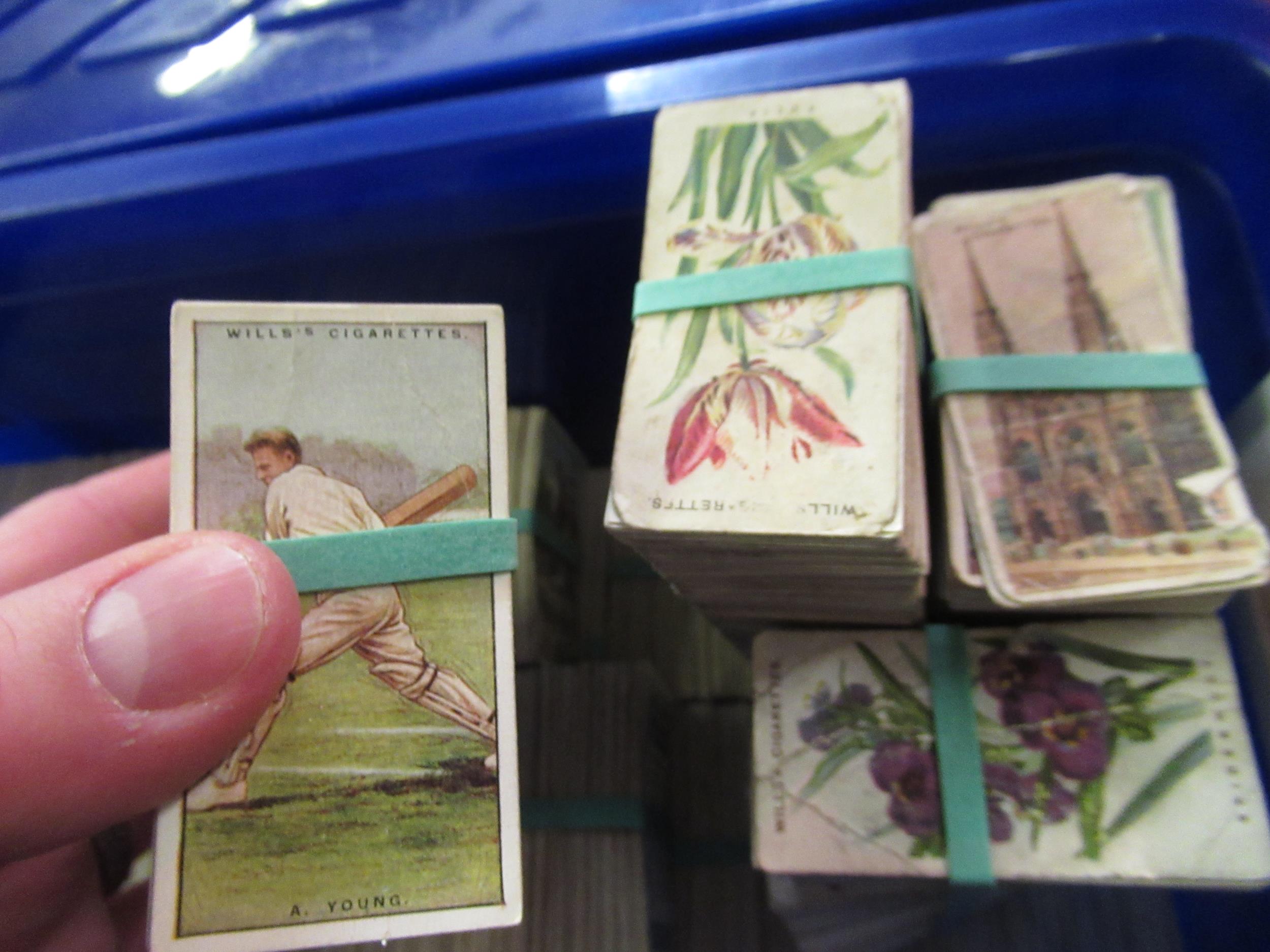 Two blue boxes containing a large collection of various Wills, odd cigarette cards, including - Image 6 of 7