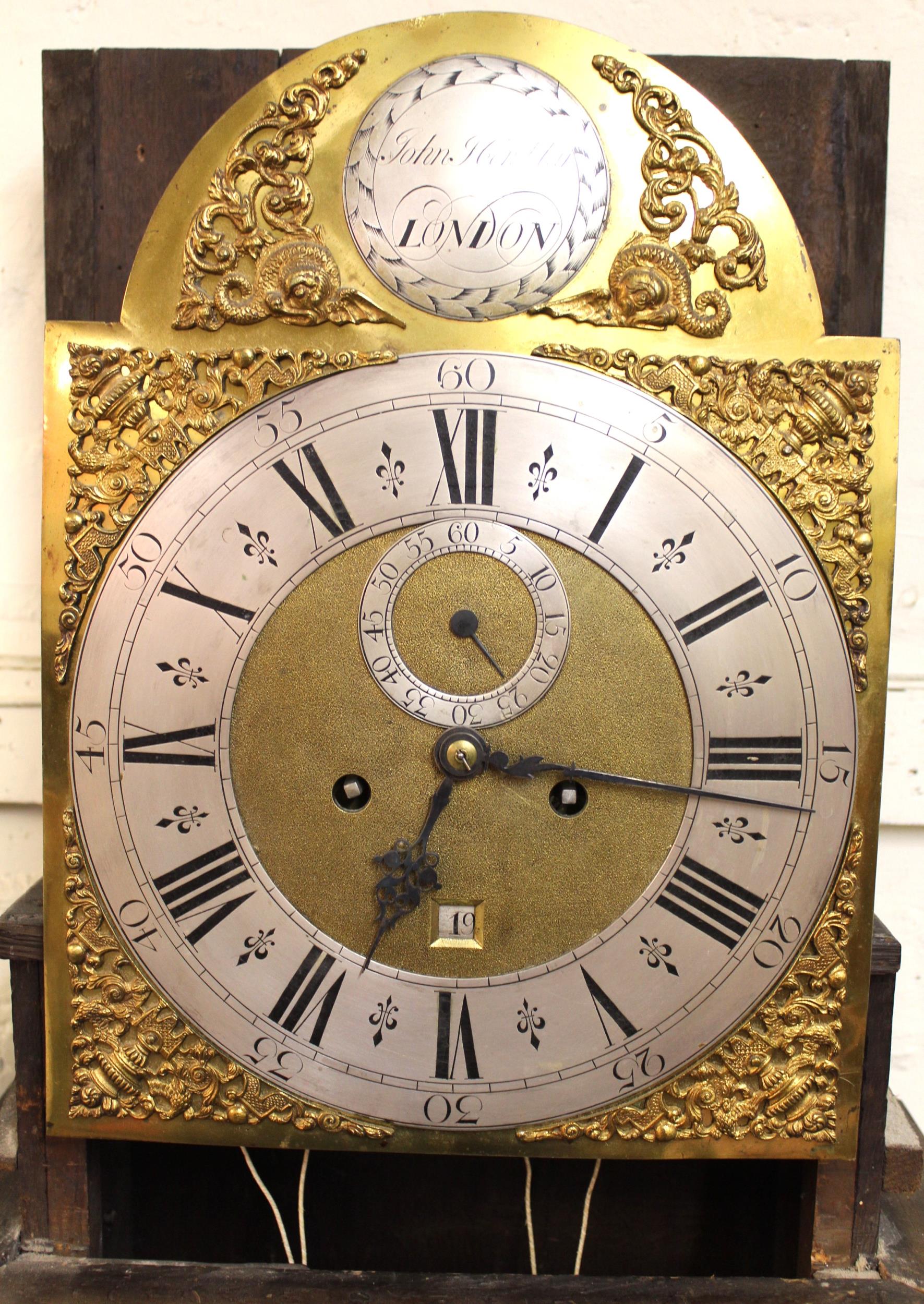 John Hewkley, 18th Century chinoiserie longcase clock, the pagoda top hood enclosing a brass dial - Image 3 of 20
