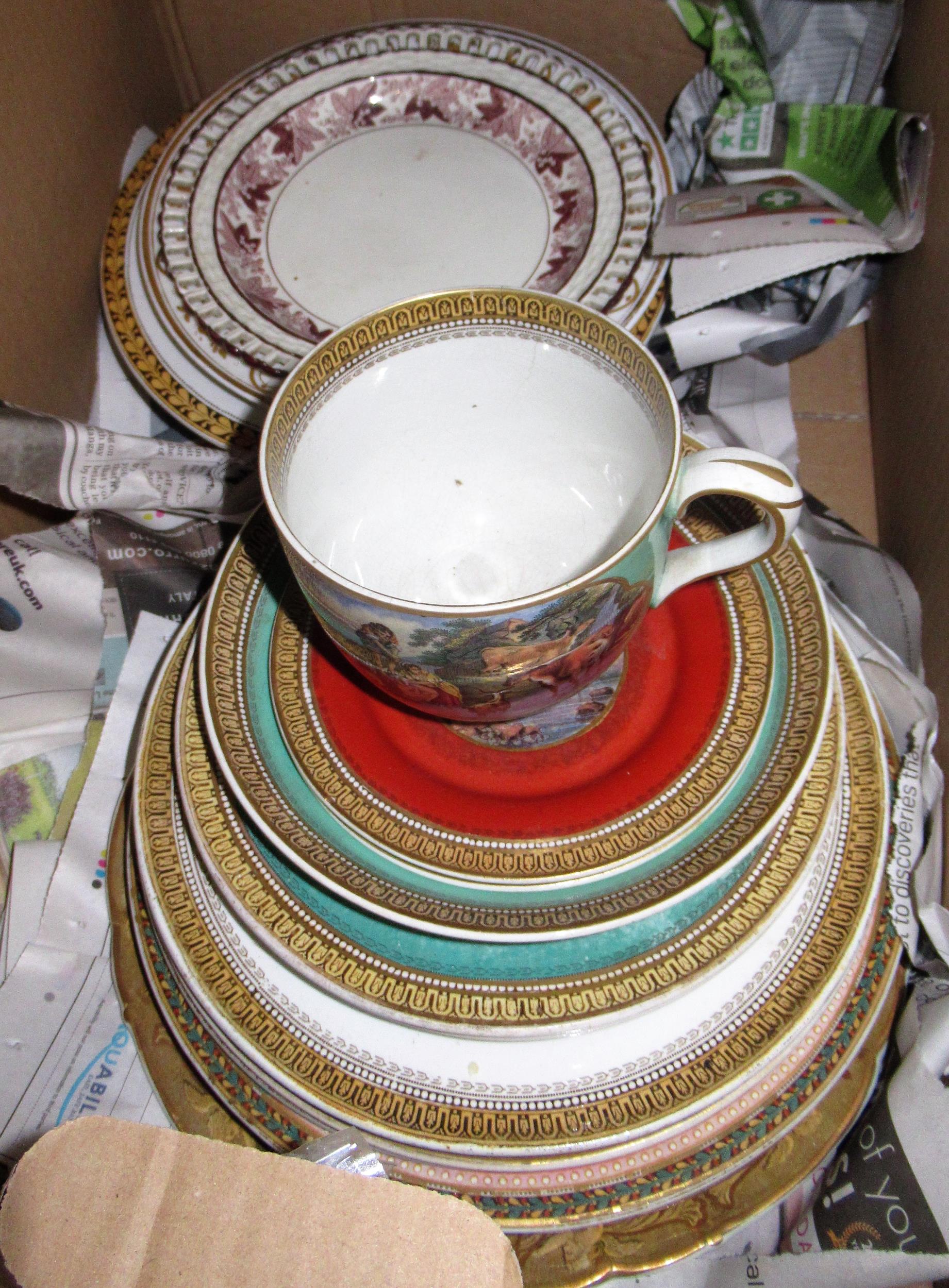 Collection of various 19th and early 20th Century Prattware plates, a mug and other ceramics
