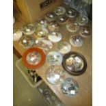 Collection of twenty two various 19th Century Prattware and other pot lids Prattware - 21 pot lids
