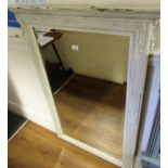 Painted pine overmantel mirror, 132cms x 86cms