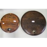 Two oak cask lids for Fremlins & Theakston ales