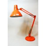 Thousand & One Lamps Limited, orange metal Anglepoise style lamp