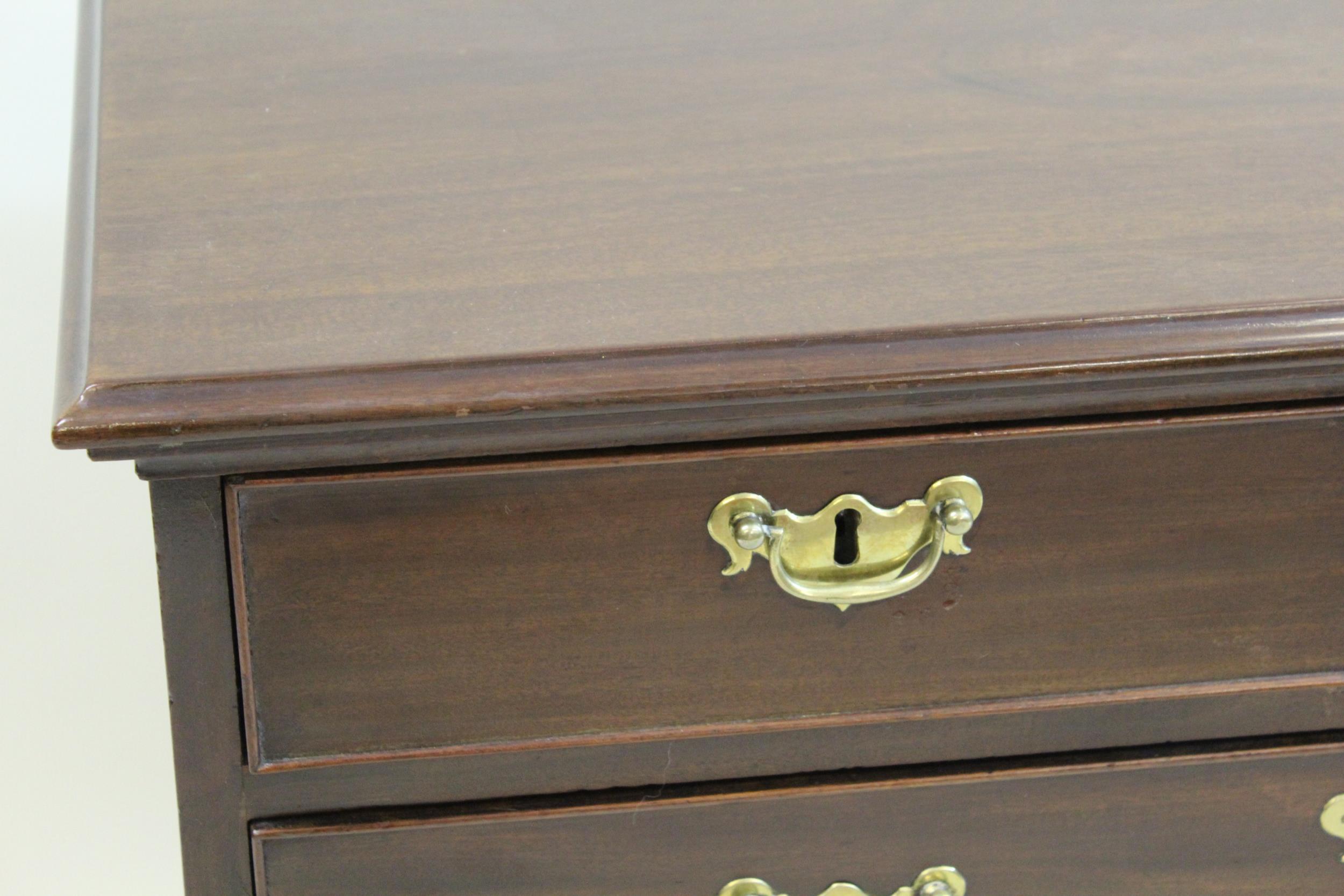 George III mahogany dwarf chest, the moulded top above two short and three long graduated drawers - Image 2 of 3