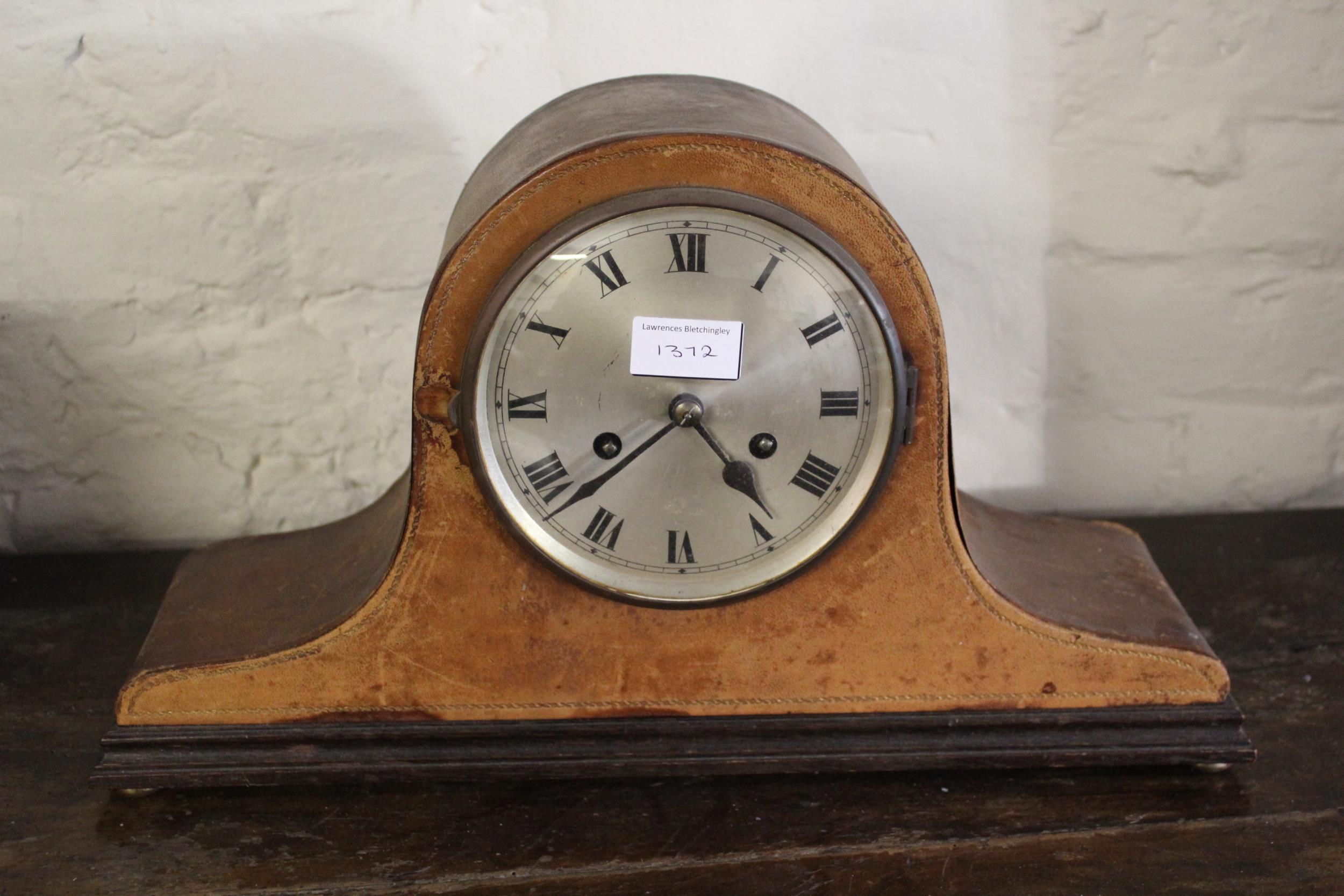 19th Century black slate mantel clock, the circular dial with white chapter ring and Arabic - Image 3 of 3