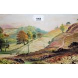 G. Willis Pryce, watercolour, landscape, 23cms x 34cms, gilt framed together with two small oil