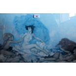 Sir William Russell Flint, Limited Edition colour print of three nudes (faded)