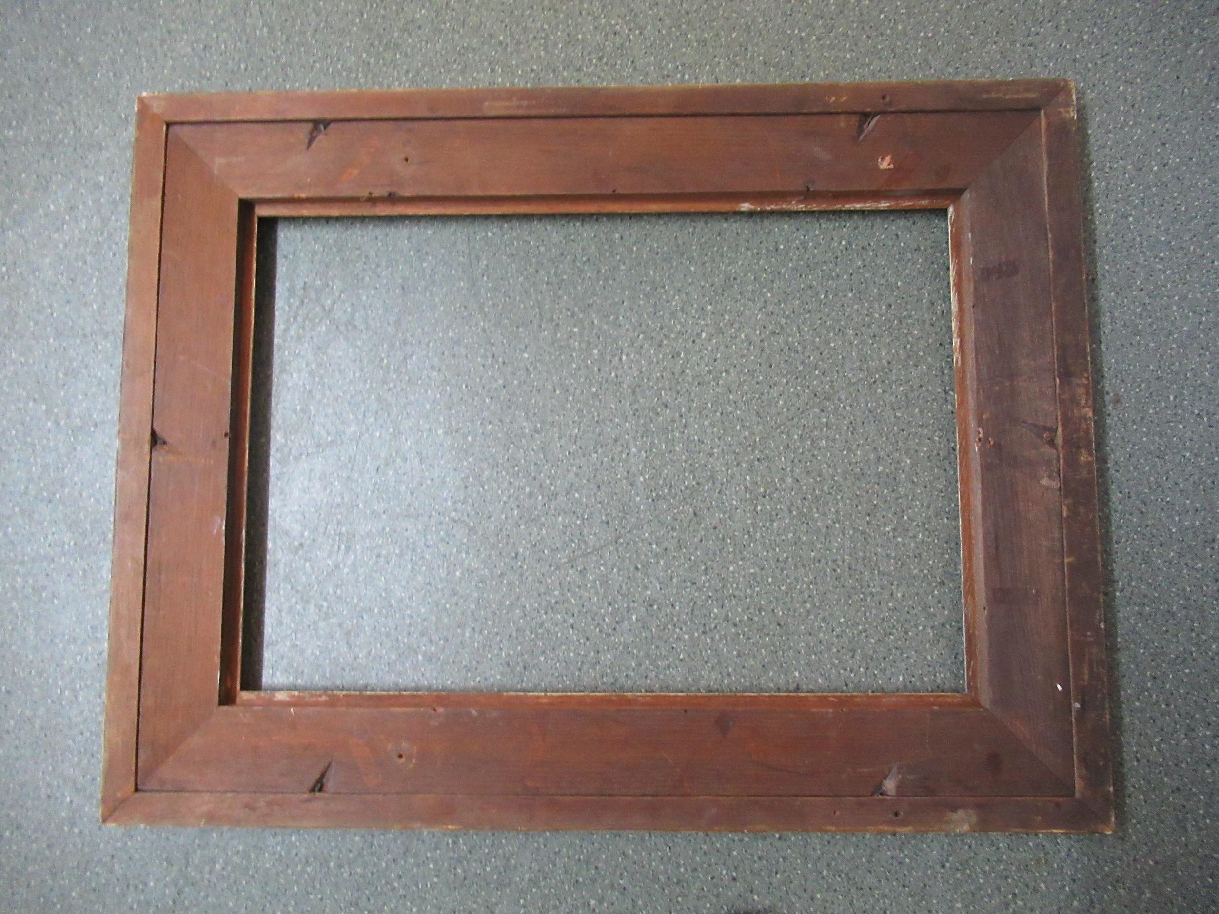 19th Century gilded oak and composition picture frame, 57cms x 39cms rebate Some small chips - Image 7 of 7