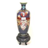 Late 19th / early 20th Century Japanese cloisonne vase of square baluster form, decorated with