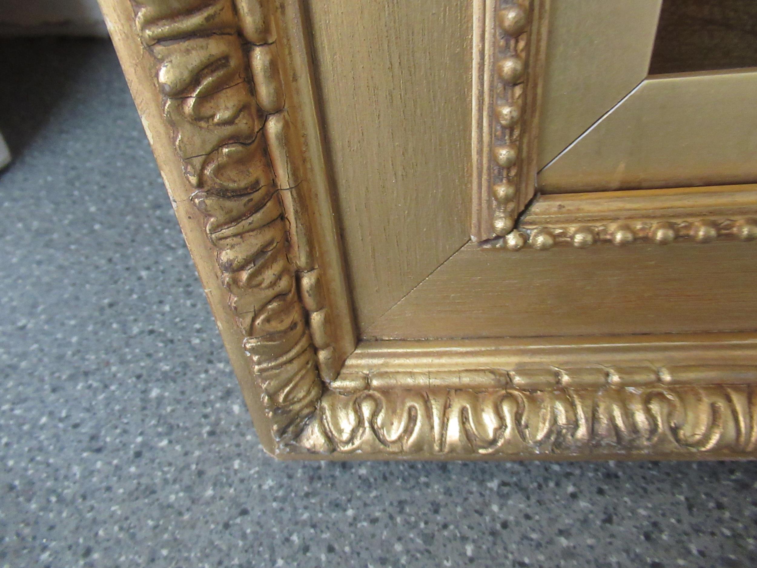 19th Century gilded oak and composition picture frame, 57cms x 39cms rebate Some small chips - Image 3 of 7