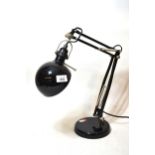 Black metal Anglepoise style lamp