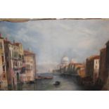 19th Century watercolour, view on the Grand Canal, Venice, 36cms x 55cms together with another