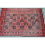 Modern Afghan Belouch carpet with an all-over tile pattern design and multiple borders, 290cms x