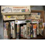 Box containing twenty two unmade model Aircraft kits, including Airfix etc.