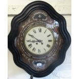 Late 19th / early 20th Century French vineyard clock, the painted dial with Roman numerals and