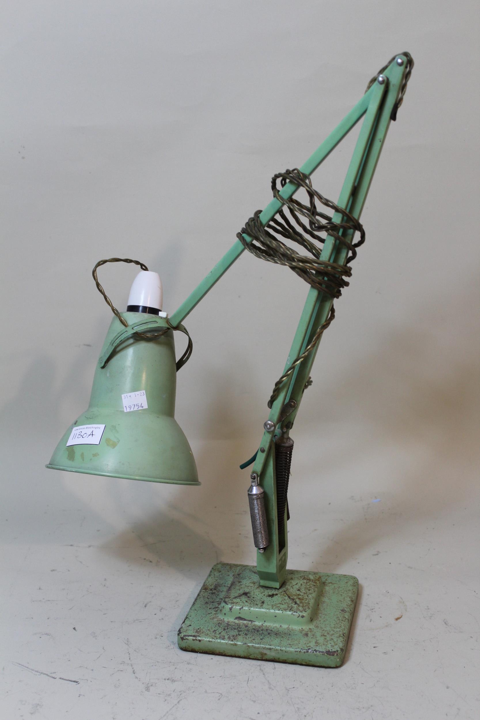 Herbert Terry, green metal Anglepoise lamp