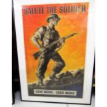 British World War II poster, ' Salute the Soldier ', printed for HM Stationery Office, E S & A.
