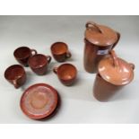 1960's Upchurch pottery part coffee service comprising fourteen pieces