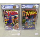 Marvel X-Men comic, Issue 128, CGC graded 9.4 together with X-Men comic, Issue 148, CGC graded 9.4