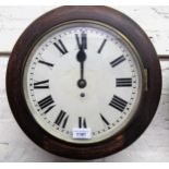 Early to mid 20th Century oak dial clock, the 10in painted dial with Roman numerals and single train