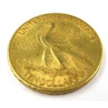 United States of America gold ten dollar coin, dated 1910