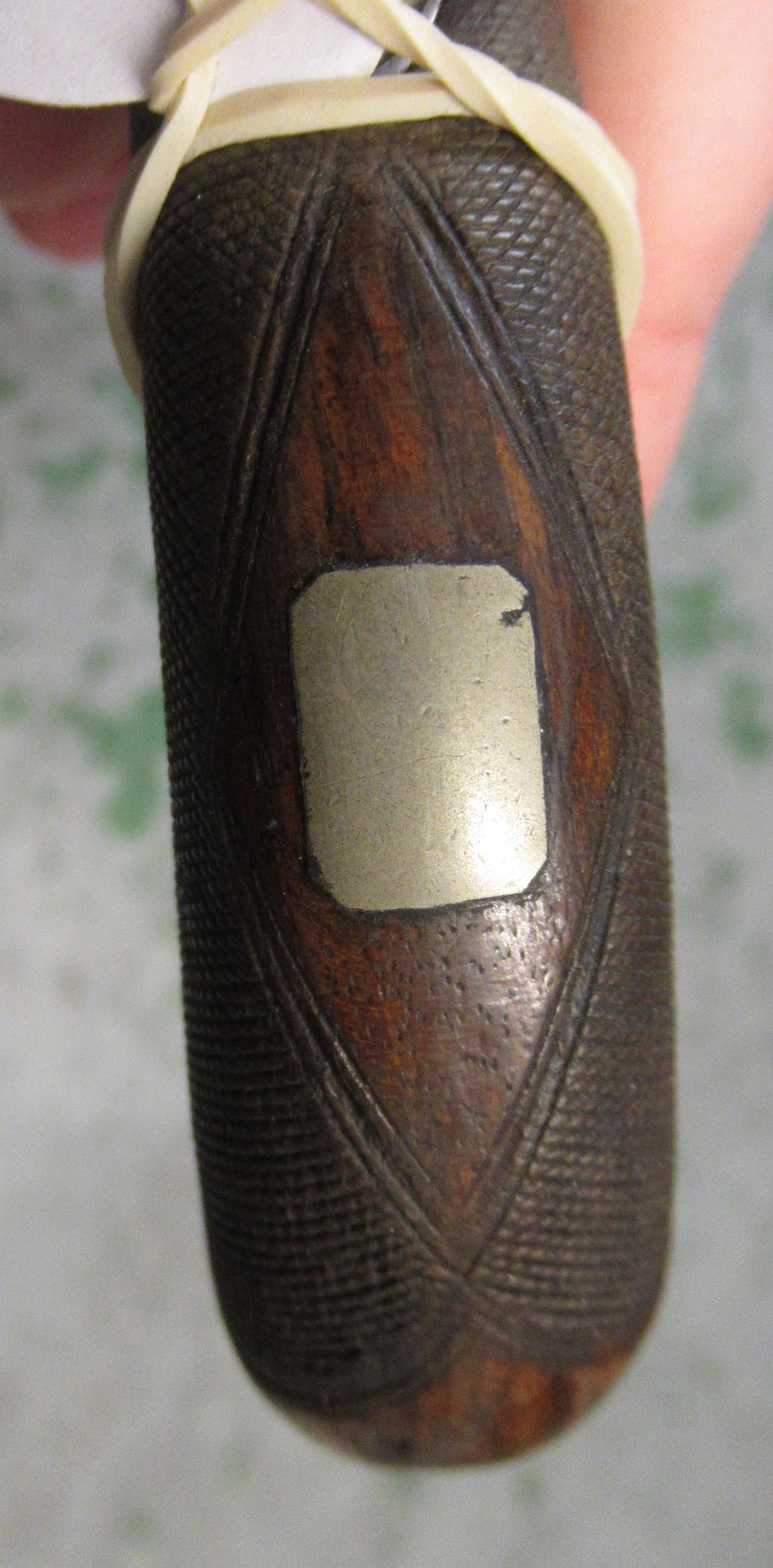 Early 19th Century percussion cap pistol, the barrel with single touch mark in a walnut grip, - Image 12 of 12