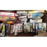 Box containing twenty five unmade model Aircraft kits, including Airfix etc.