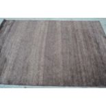 Modern Indian Gabbeh design rug in plain mottled dark tan, 150cms x 240cms